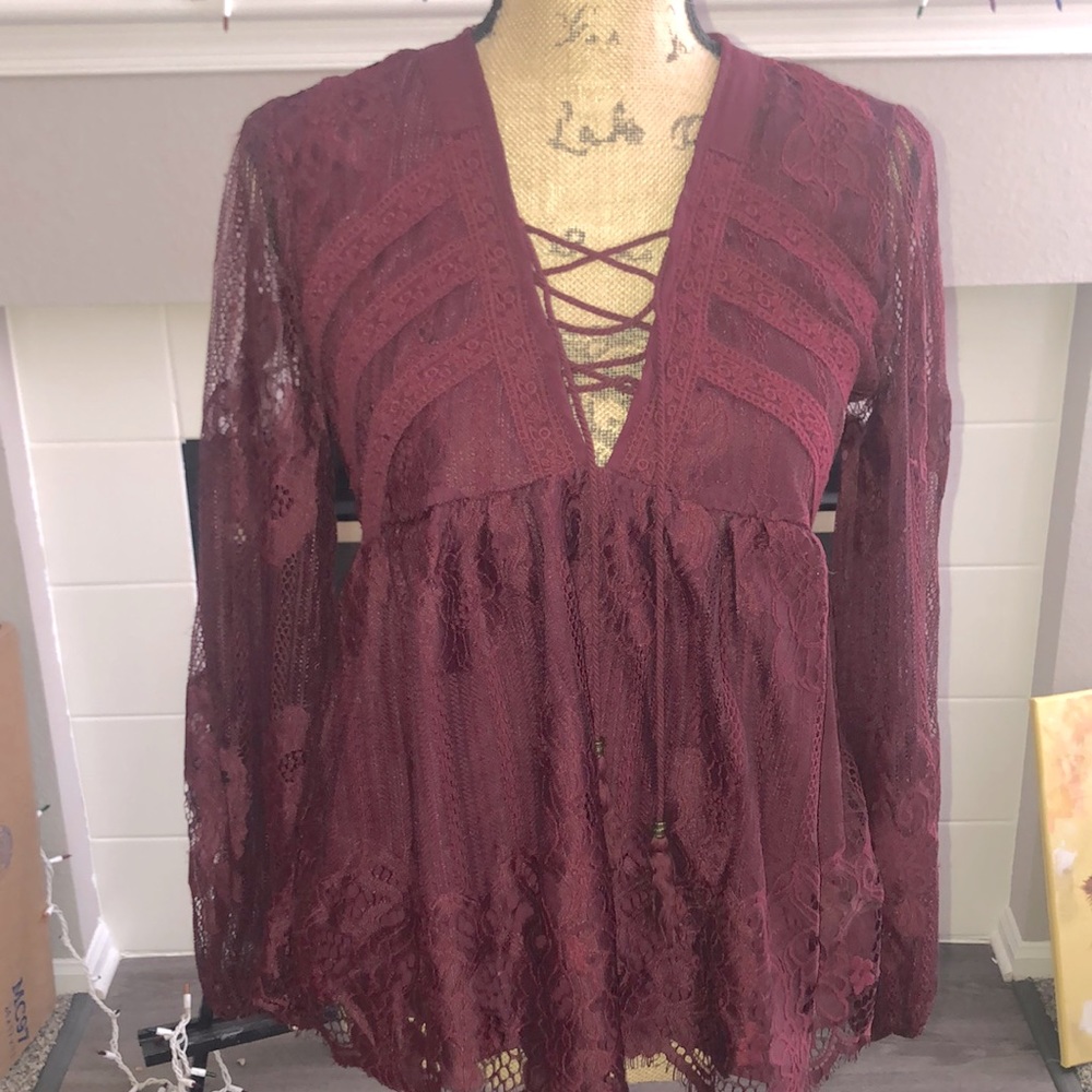 Lace purple top